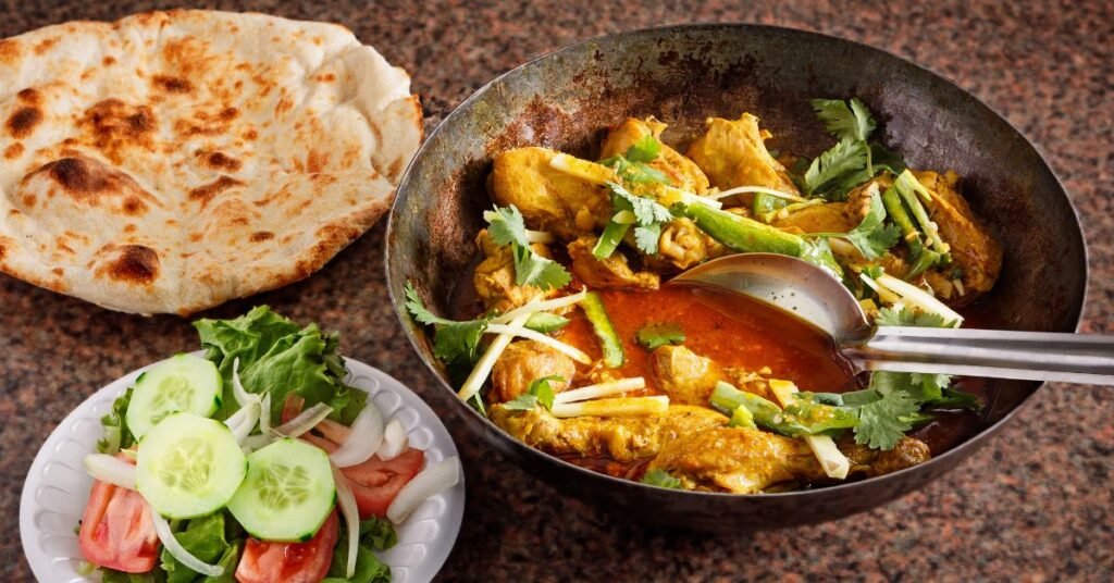 Karahi with Naan and Salad