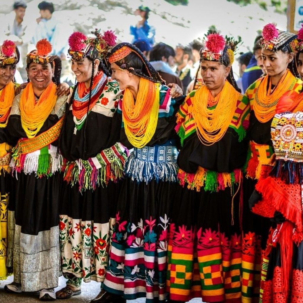 Kalash Valley women performing in Chilam Joshi Festival