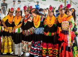 Kalash Valley women performing in Chilam Joshi Festival